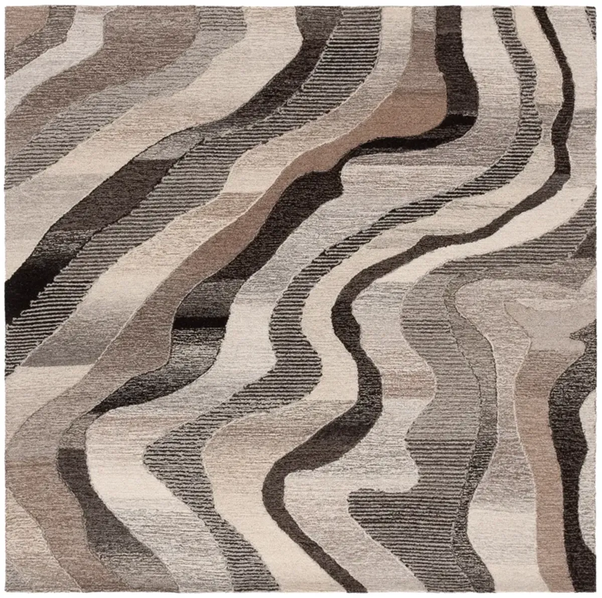 EBONY Hand Tufted 6' x 6' Square area rug