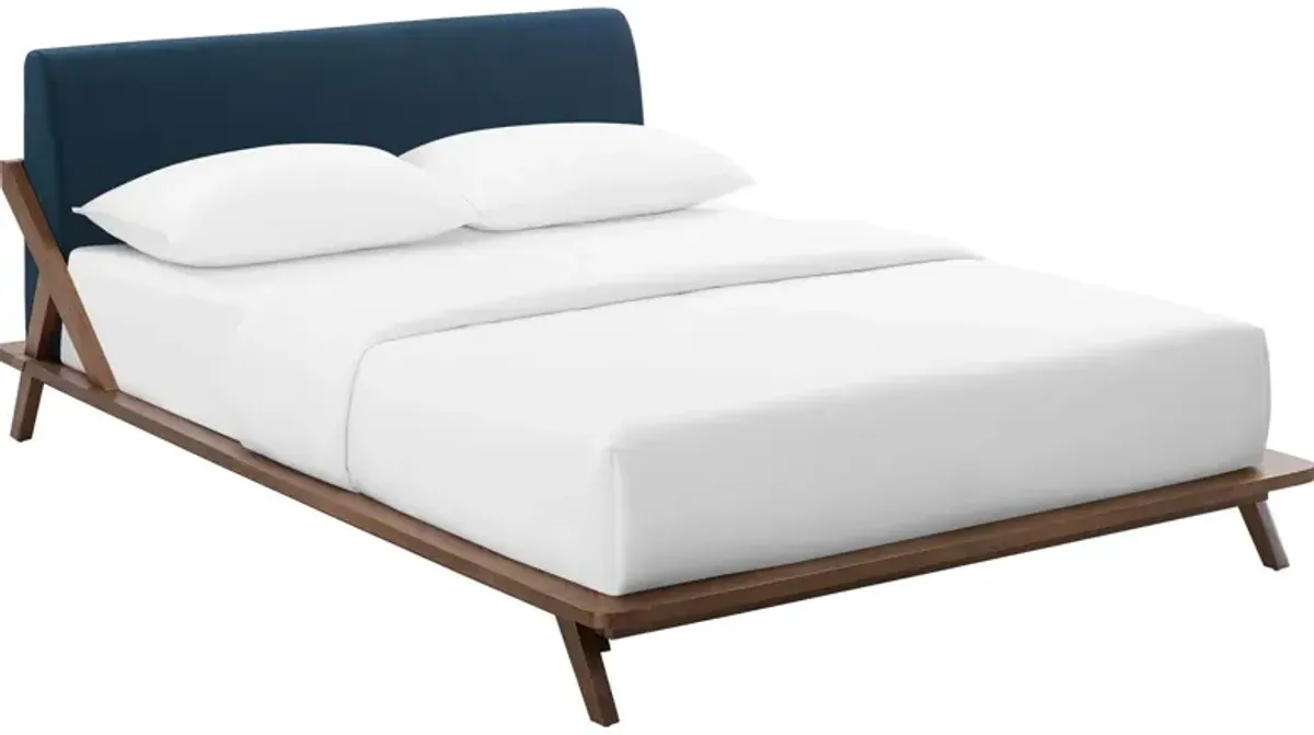 Luella Queen Upholstered Fabric Platform Bed