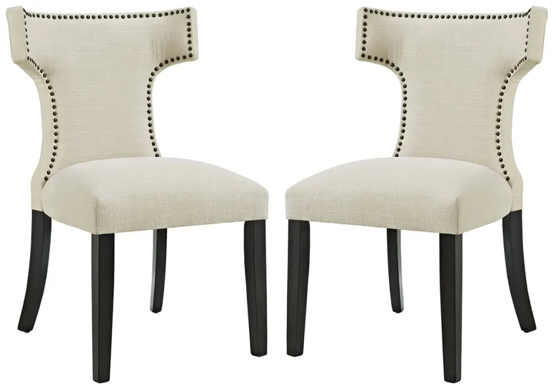 Curve Dining Side Chair Fabric Set of 2