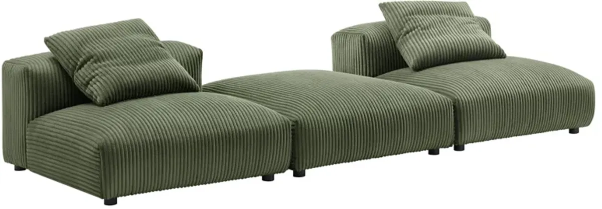 Solace 3-Piece Modular Corduroy Upholstered Sectional Sofa by Modway