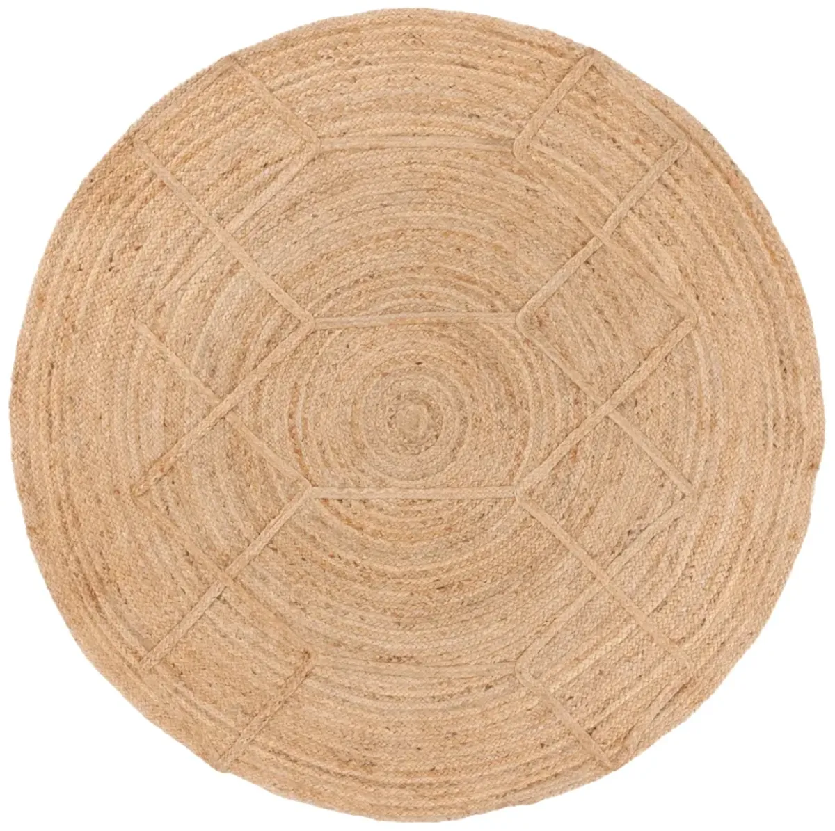 NATURAL FIBER Hand loomed 6' x 6' Round area rug