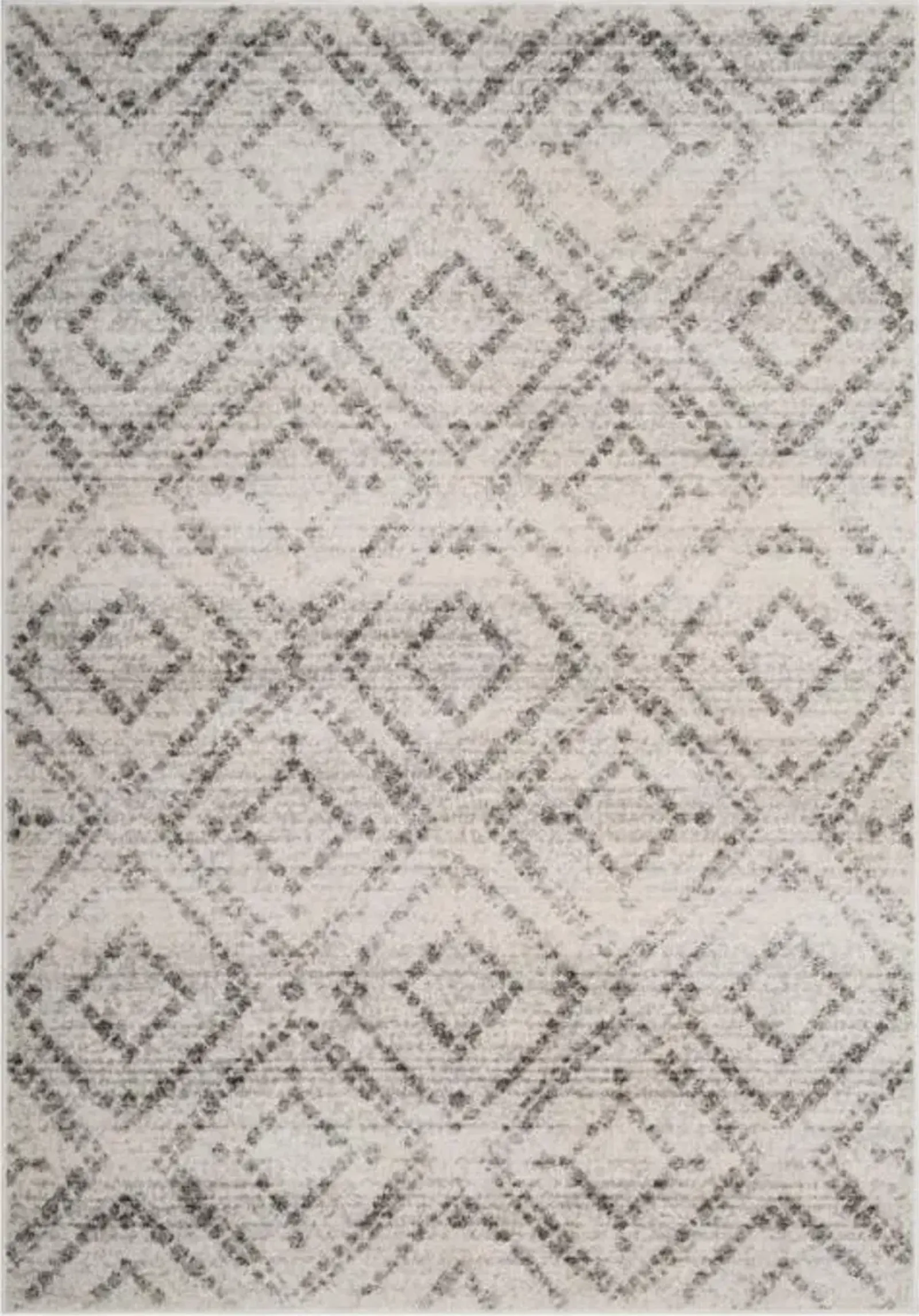 Adirondack Contemporary Light Grey / Grey 5' X 5' Round Powerloomed Rug