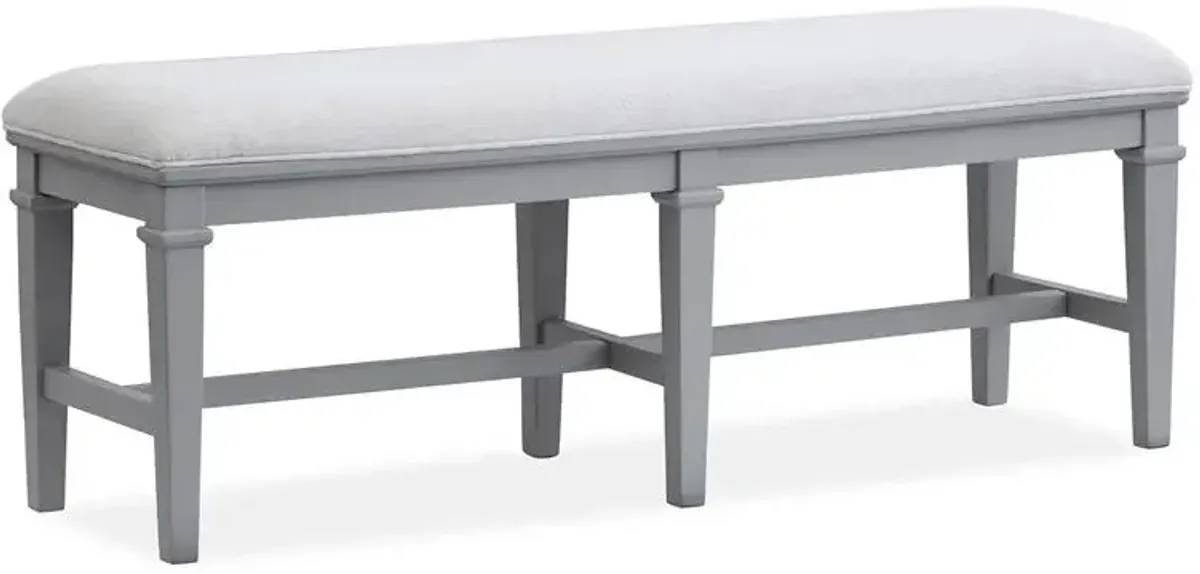 Bench w/Upholstered Seat - Grey