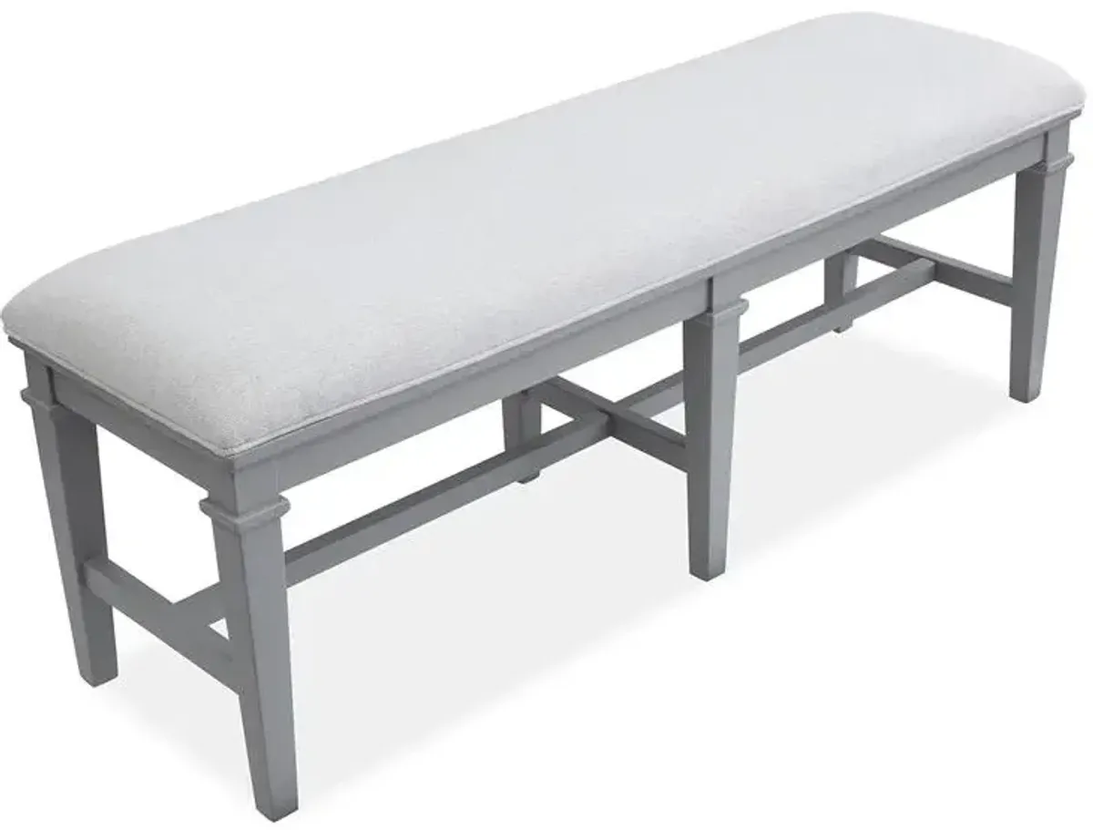 Bench w/Upholstered Seat - Grey