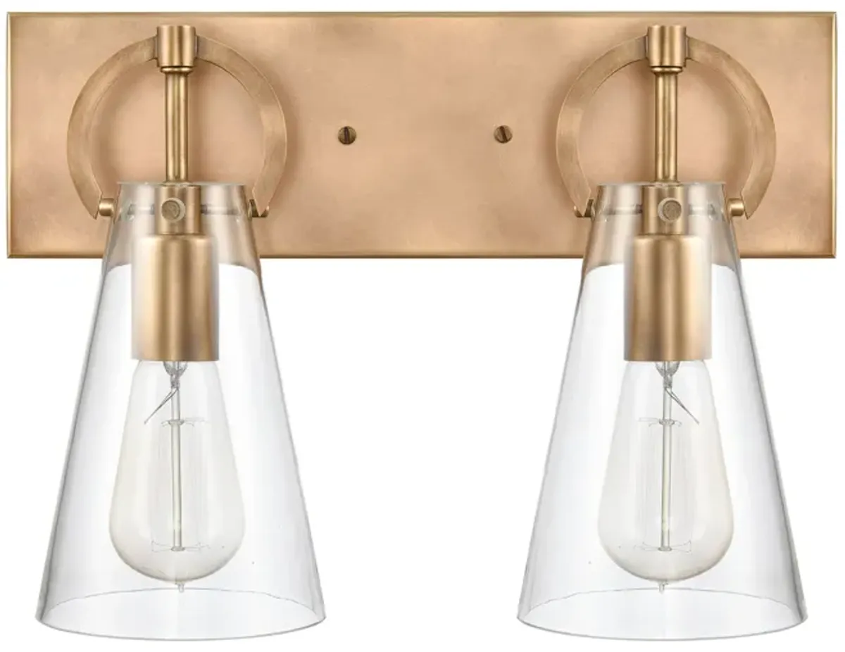 Gabby 15" Wide 2-Light Vanity Light - Brass