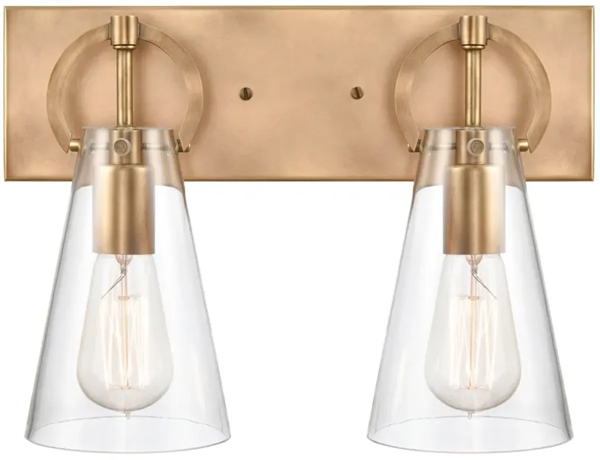 Gabby 15" Wide 2-Light Vanity Light - Brass