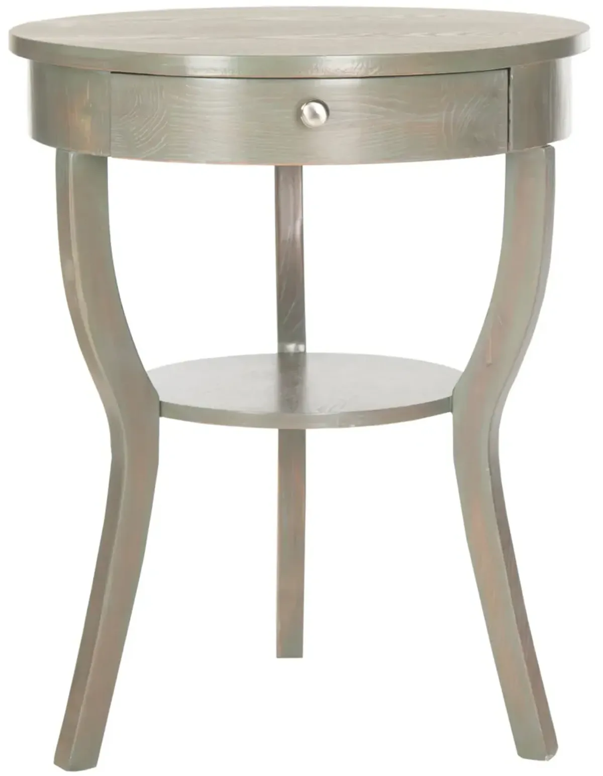 KENDRA ROUND PEDESTAL END TABLE W/ DRAWER 