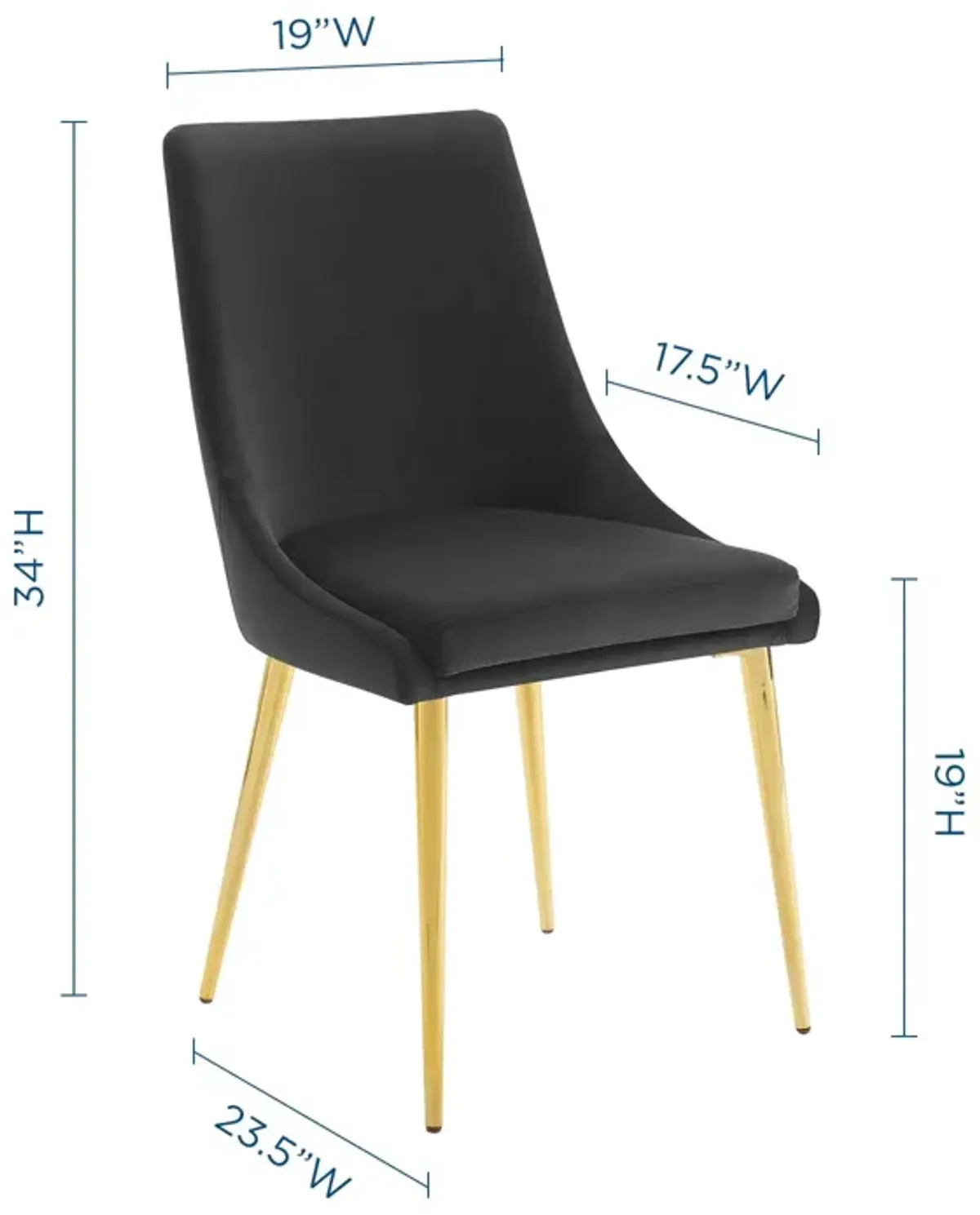 Viscount Modern Accent Performance Velvet Dining Chair