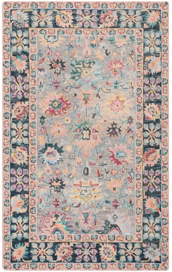 BLOSSOM 468 GREY  4' x 6' Small Rectangle Rug