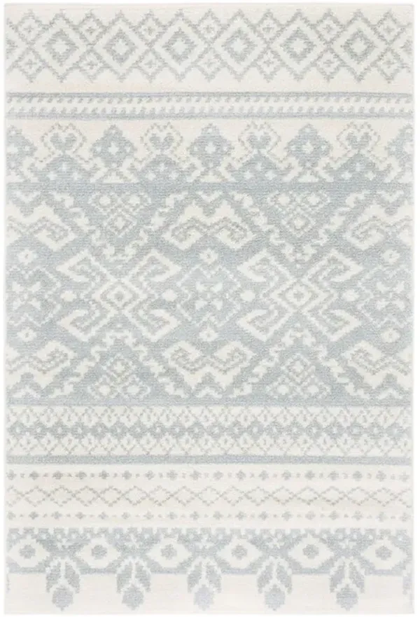 Adirondack Contemporary Ivory / Slate 2'-6" X 8' Powerloomed Rug