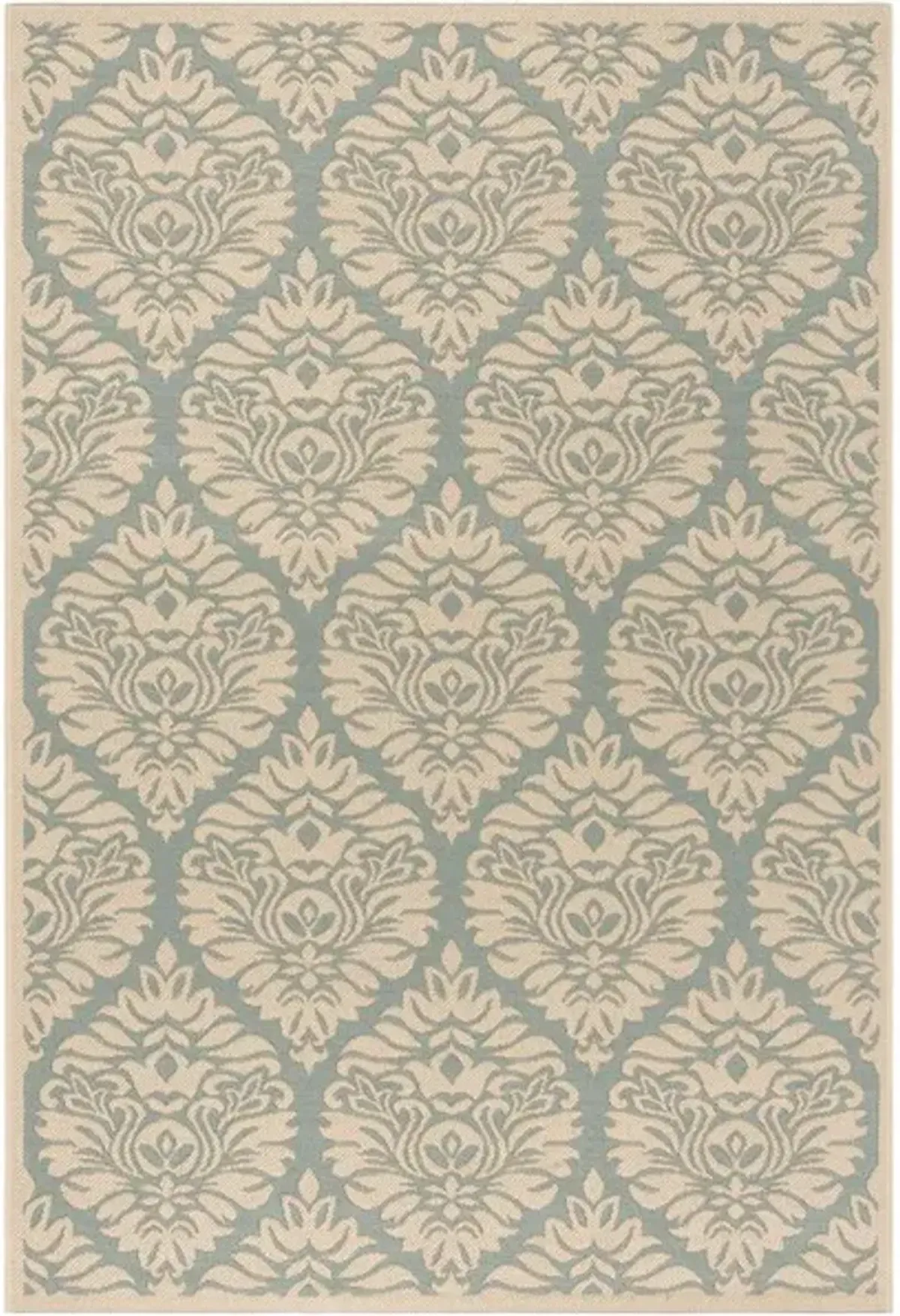 LINDEN 135 Collection LND135K-5 Aqua / Cream 5'-3" X 7'-6"