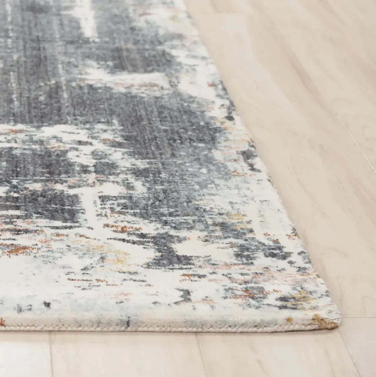 Jasper Blue Abstract Recycled Polyester 2'6" x 8' Runner Rug