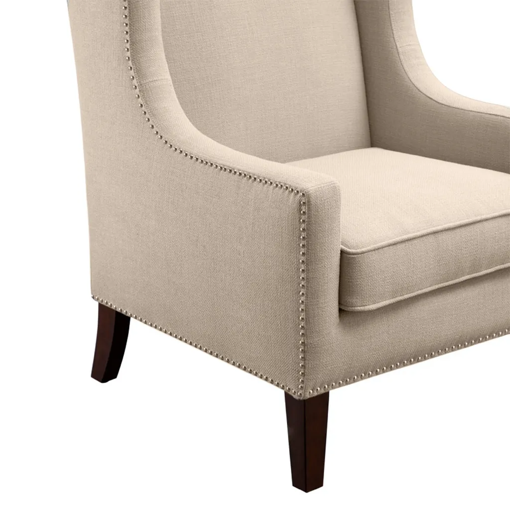 Madison Park Barton Linen Wing Chair