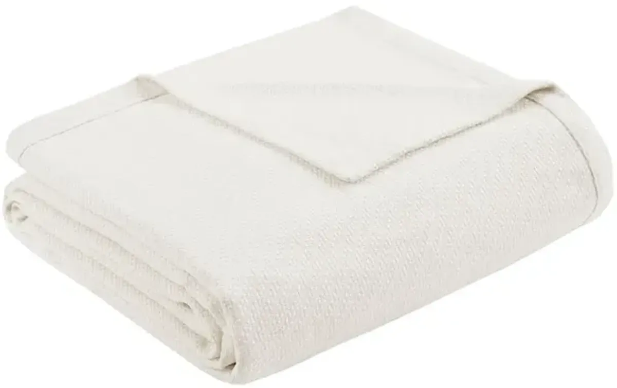 Madison Park Liquid Cotton Ivory Blanket