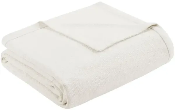 Madison Park Liquid Cotton Ivory Blanket