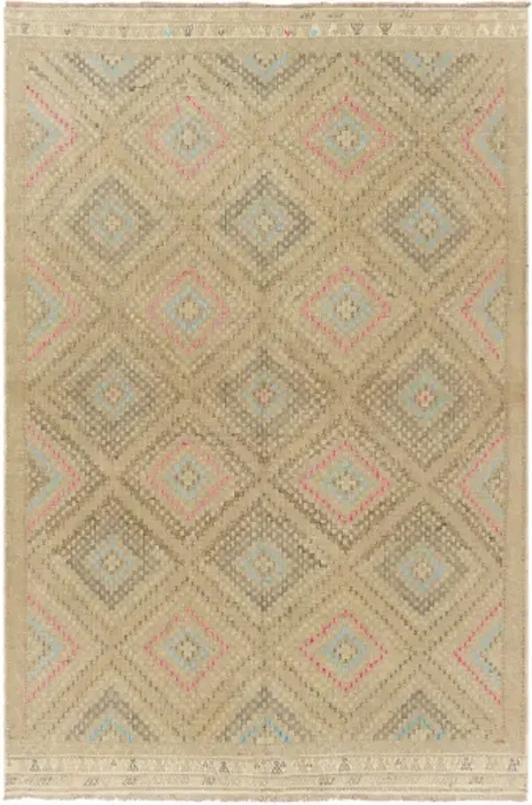 Antique One of a Kind OOAK-1302 6'3" x 9'3" Handmade Rug