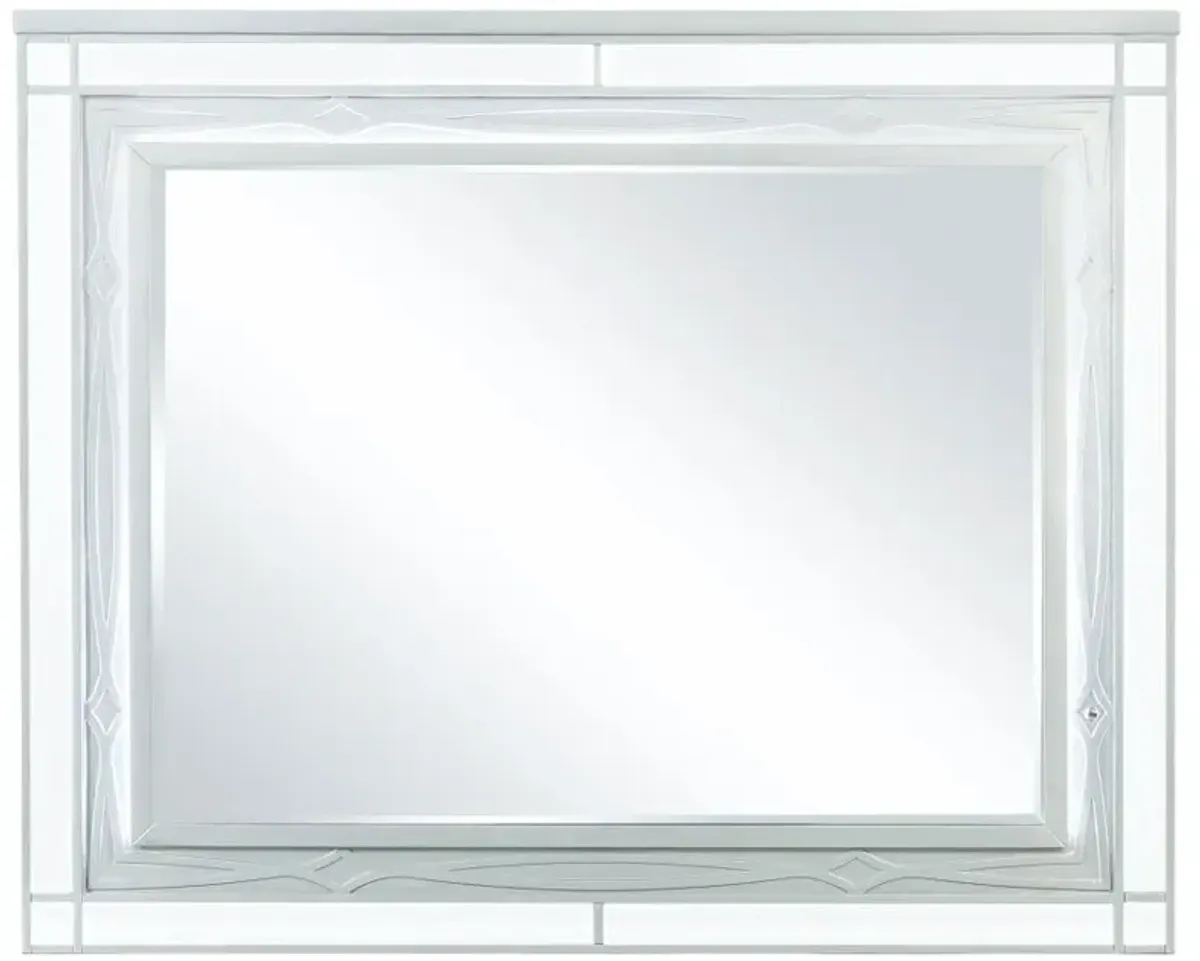 Gunnison Dresser Mirror with LED Lighting Silver Metallic