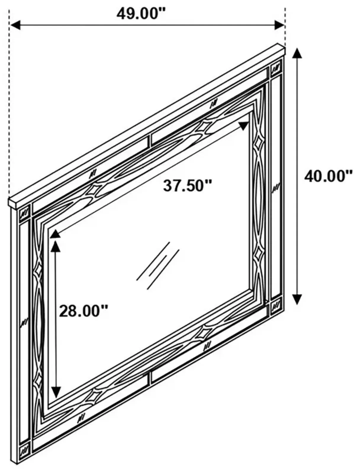 Gunnison Dresser Mirror with LED Lighting Silver Metallic
