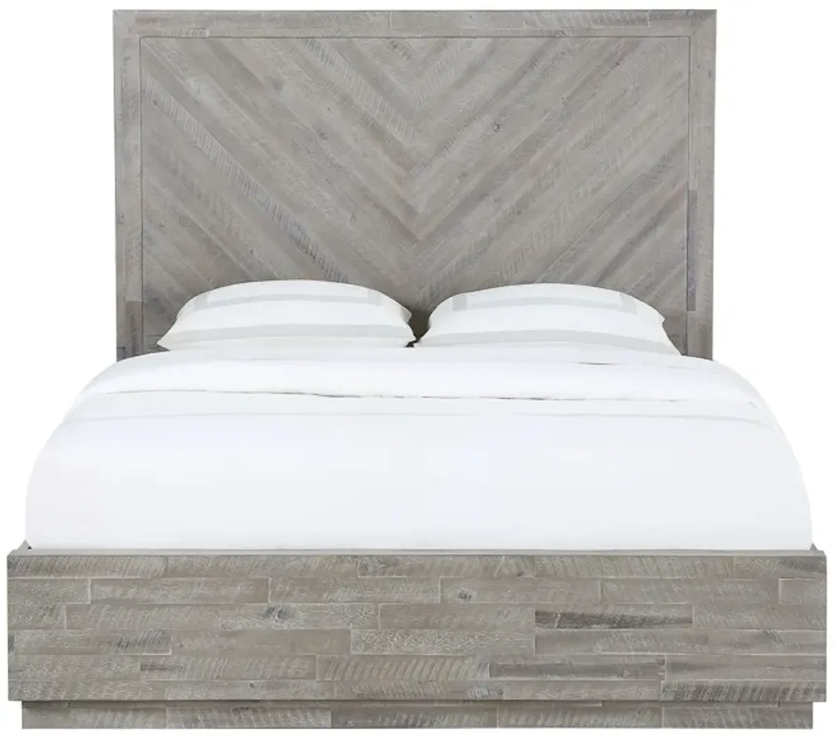 Alexandra Queen-Size Solid Wood Platform Bed in Rustic Latte