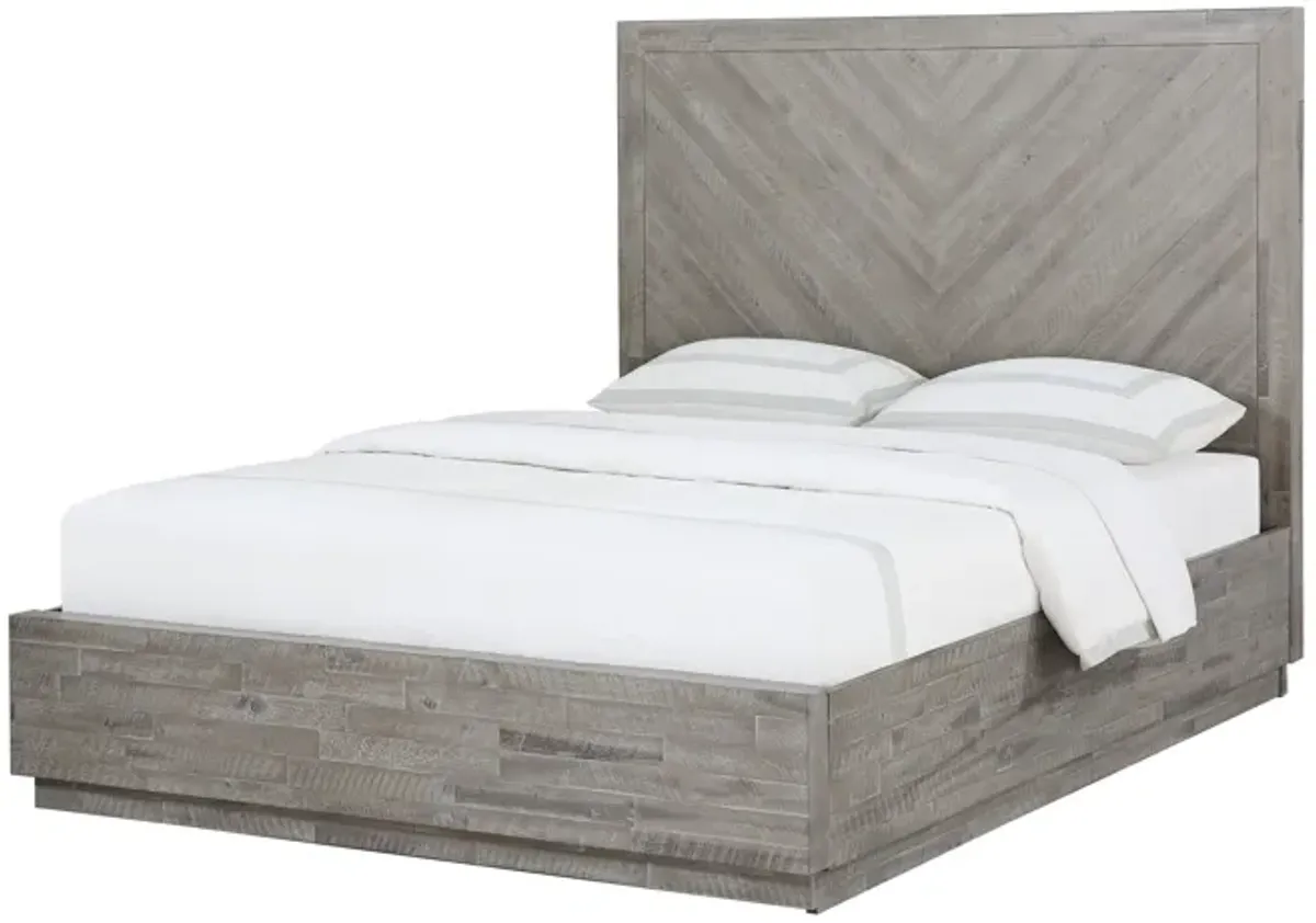 Alexandra Queen-Size Solid Wood Platform Bed in Rustic Latte