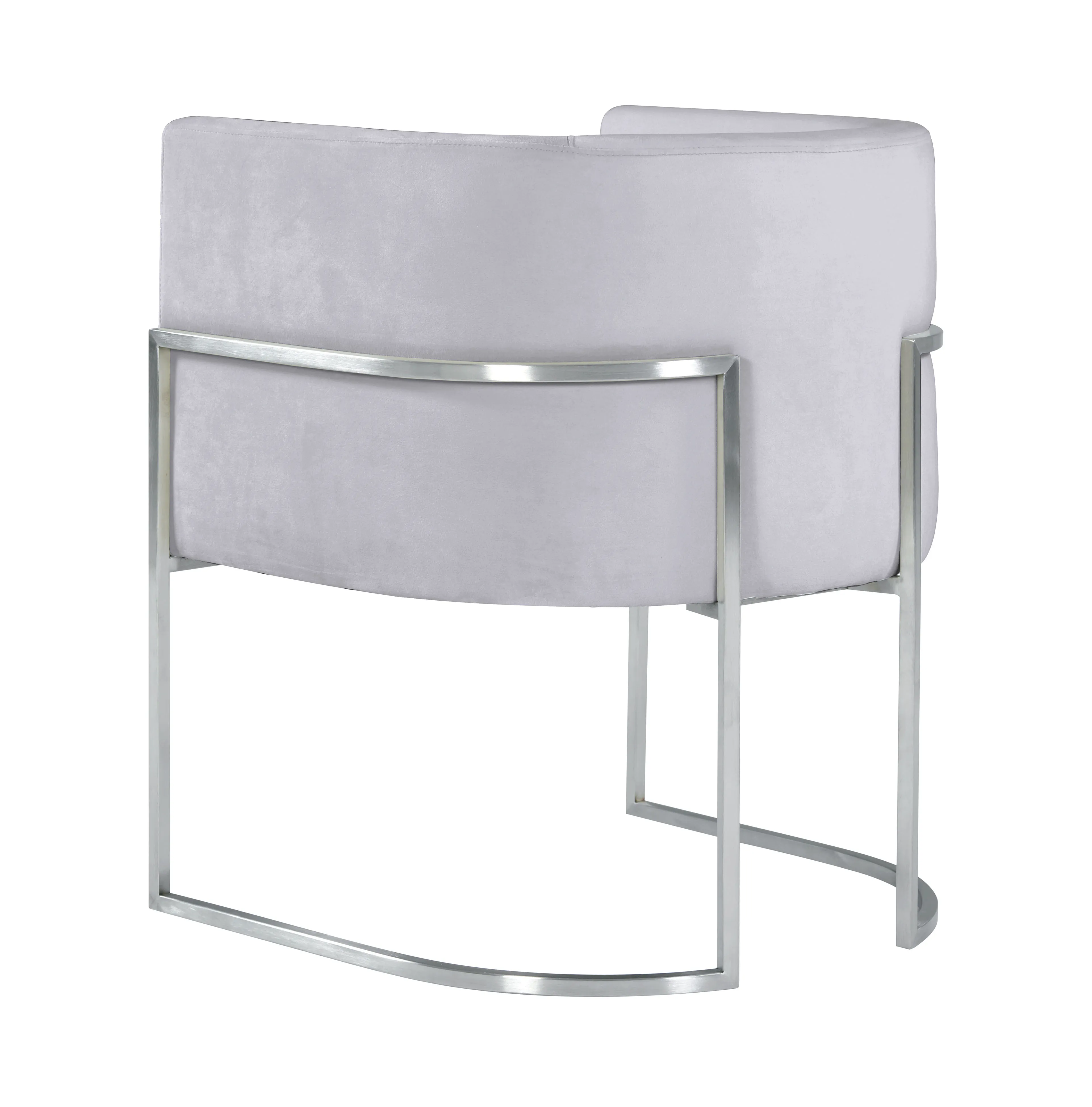 Giselle Grey Velvet Dining Chair with Silver Leg