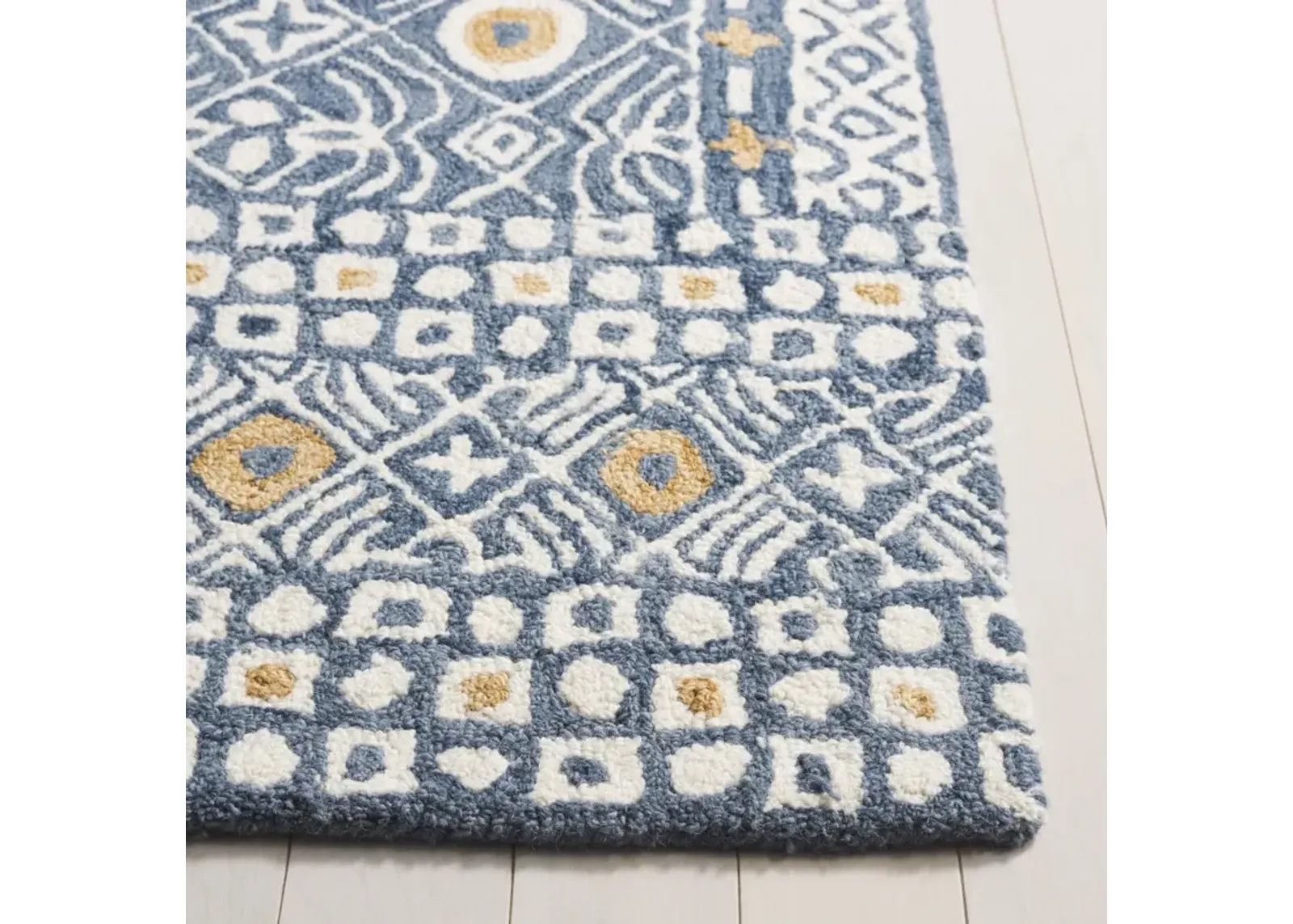 MICRO-LOOP 801 BLUE  5' x 5' Square Square Rug