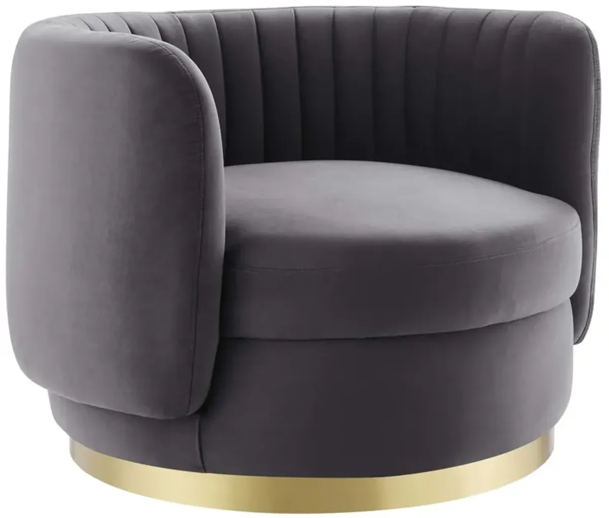 Embrace Tufted Performance Velvet Performance Velvet Swivel Chair