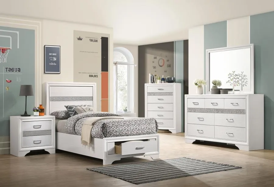 Miranda 5-piece Twin Storage Bedroom Set White