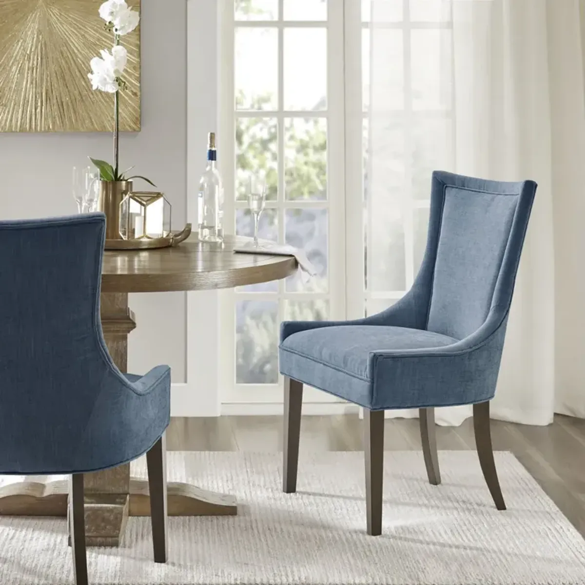 Madison Park Signature Ultra Blue Dining Side Chair (set of 2)