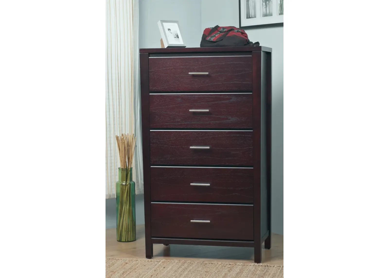 Nevis Five Drawer Chest in Espresso (2024)