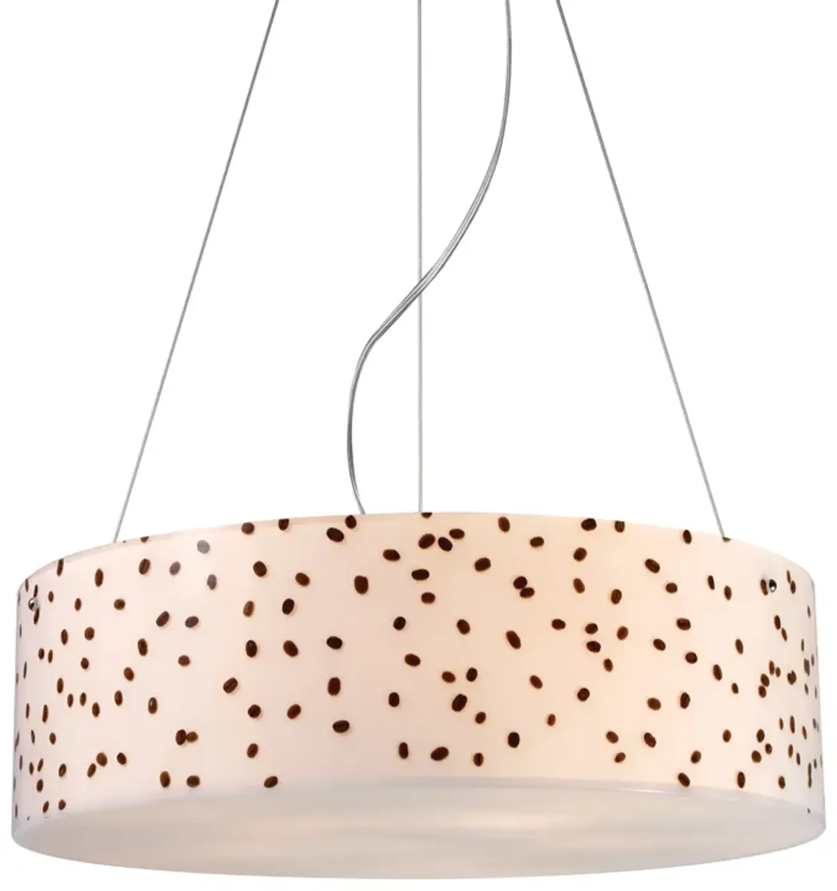 Modern Organics 5-Light Chandelier in Polished Chrome with Coffee Bean Shade