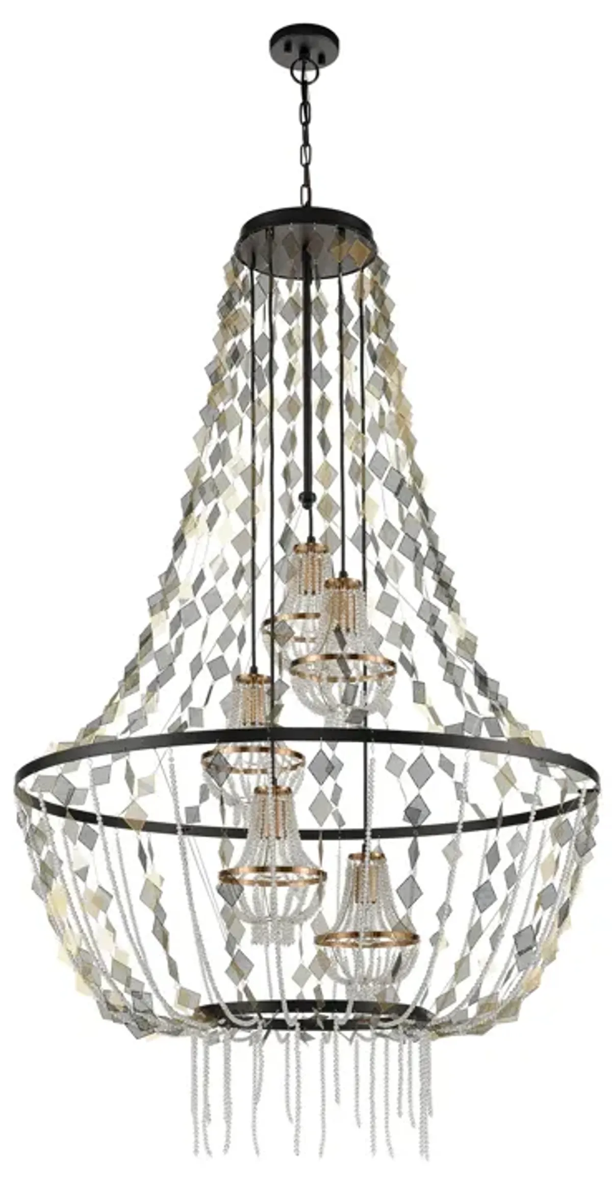 Selene 38" Wide 5-Light Chandelier - Matte Black