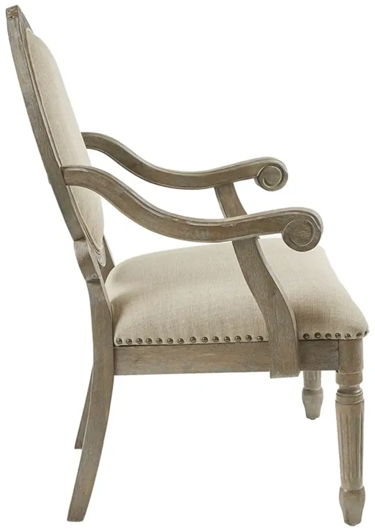 Madison Park Brentwood Beige Exposed Wood Arm Chair