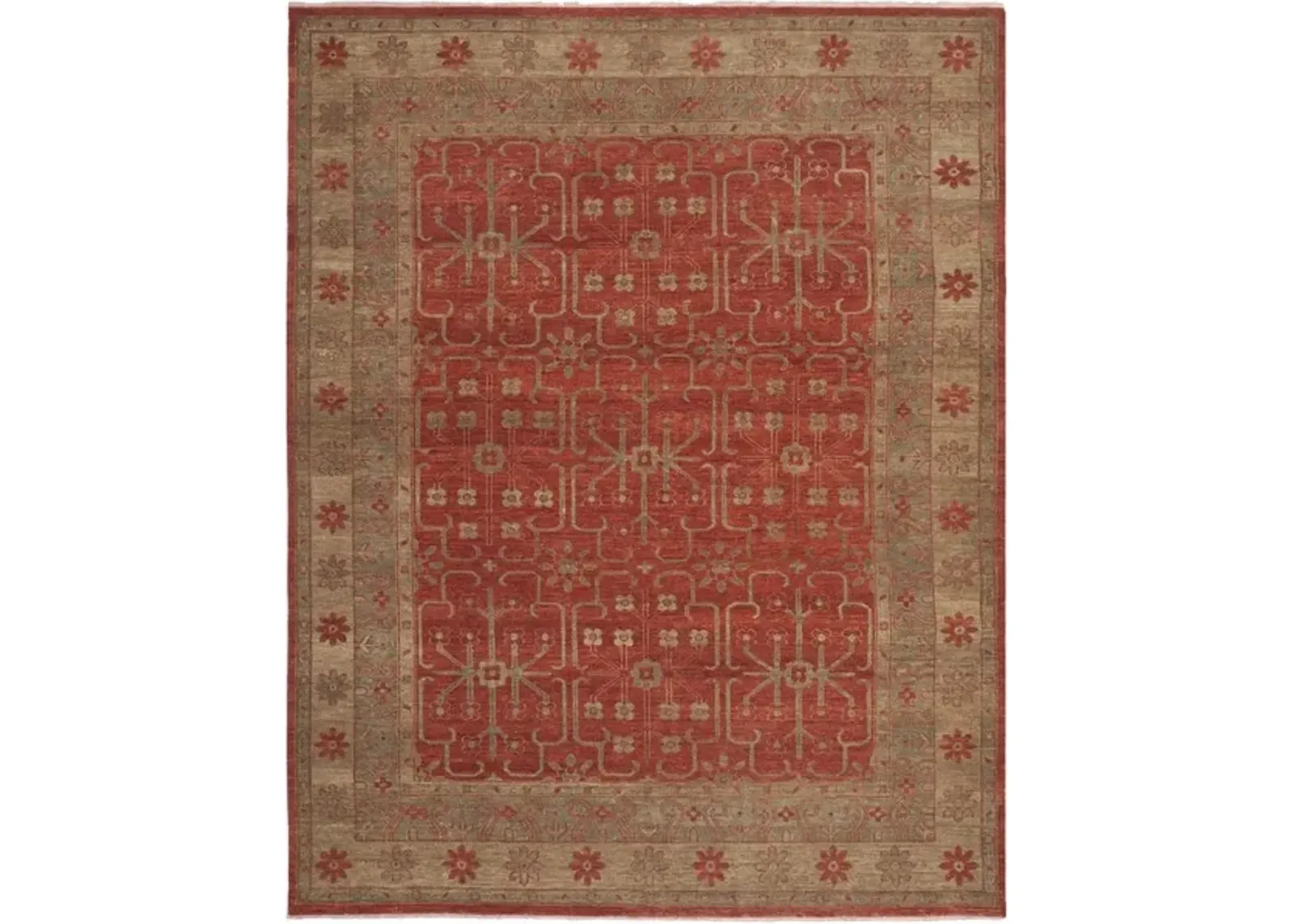 OUSHAK 834 Red  9' X 12' Large Rectangle Rug