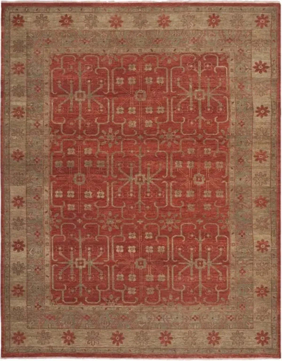 OUSHAK 834 Red  9' X 12' Large Rectangle Rug