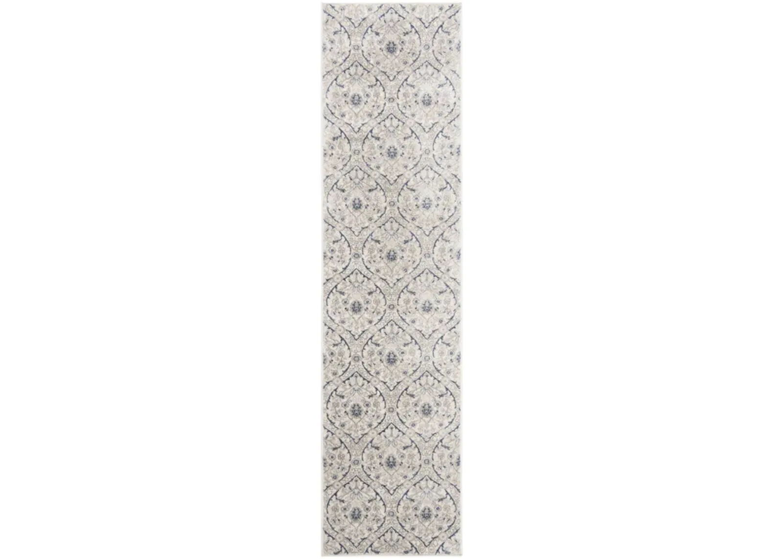 Brentwood 860 Light Grey / Blue 2' X 12' Runner Powerloomed Rug