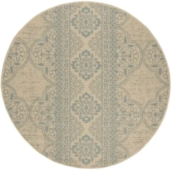LINDEN 174 Collection LND174K-6R Aqua / Cream 6'-7" X 6'-7" Round