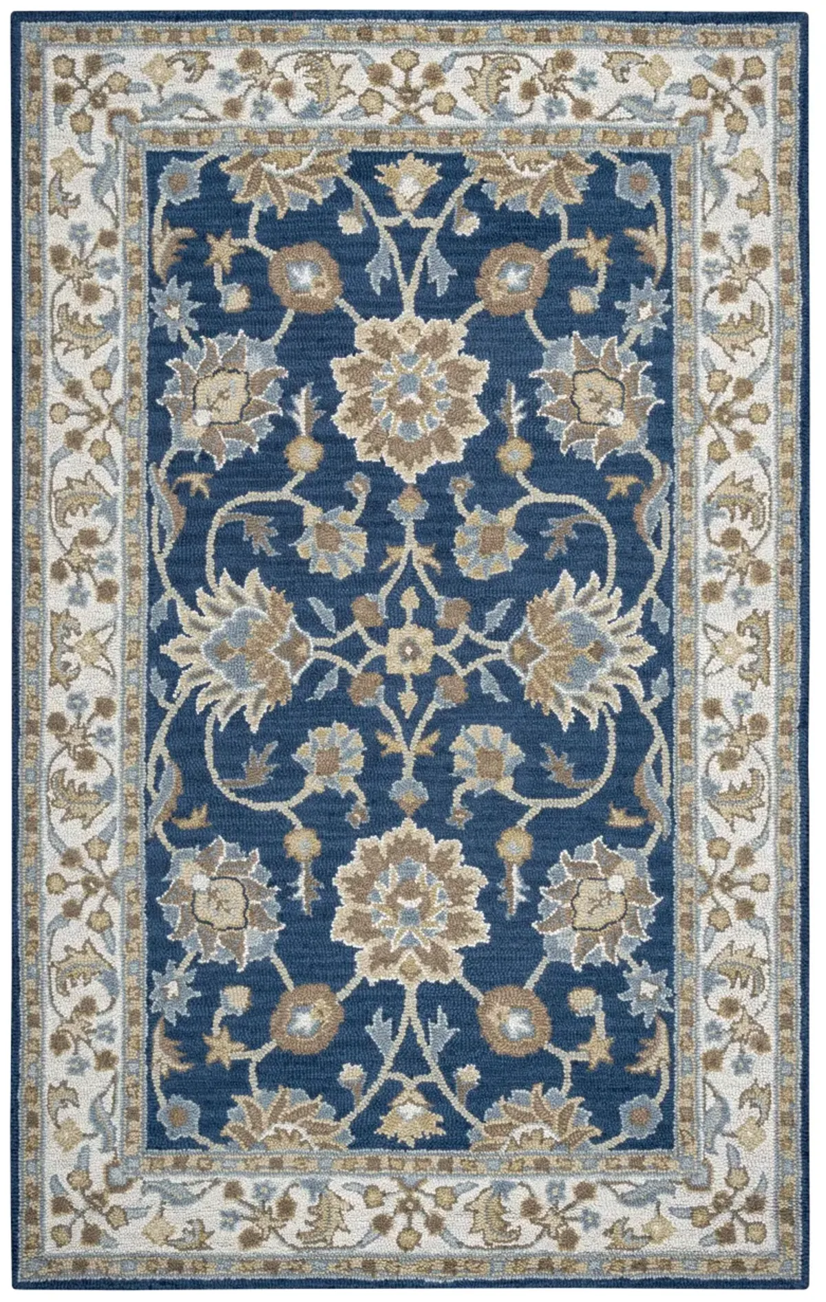 Ashlyn Blue border Wool 9'x12' Rectangle Rug