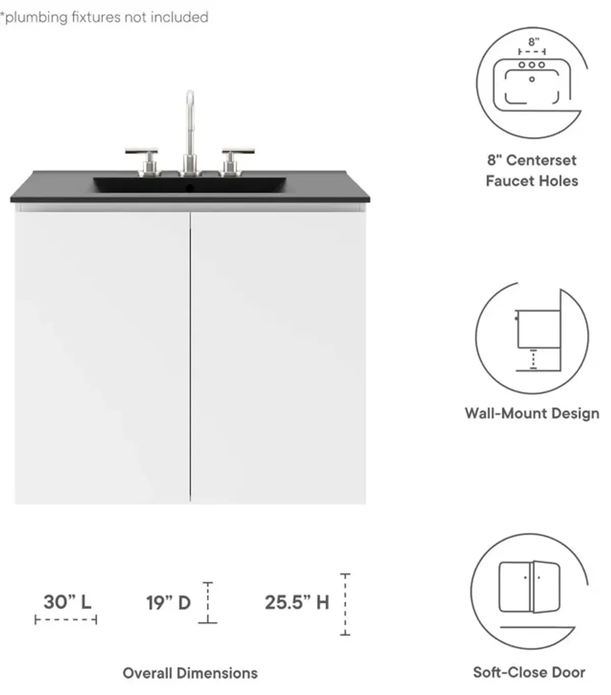 Bryn 30" Wall-Mount Bathroom Vanity