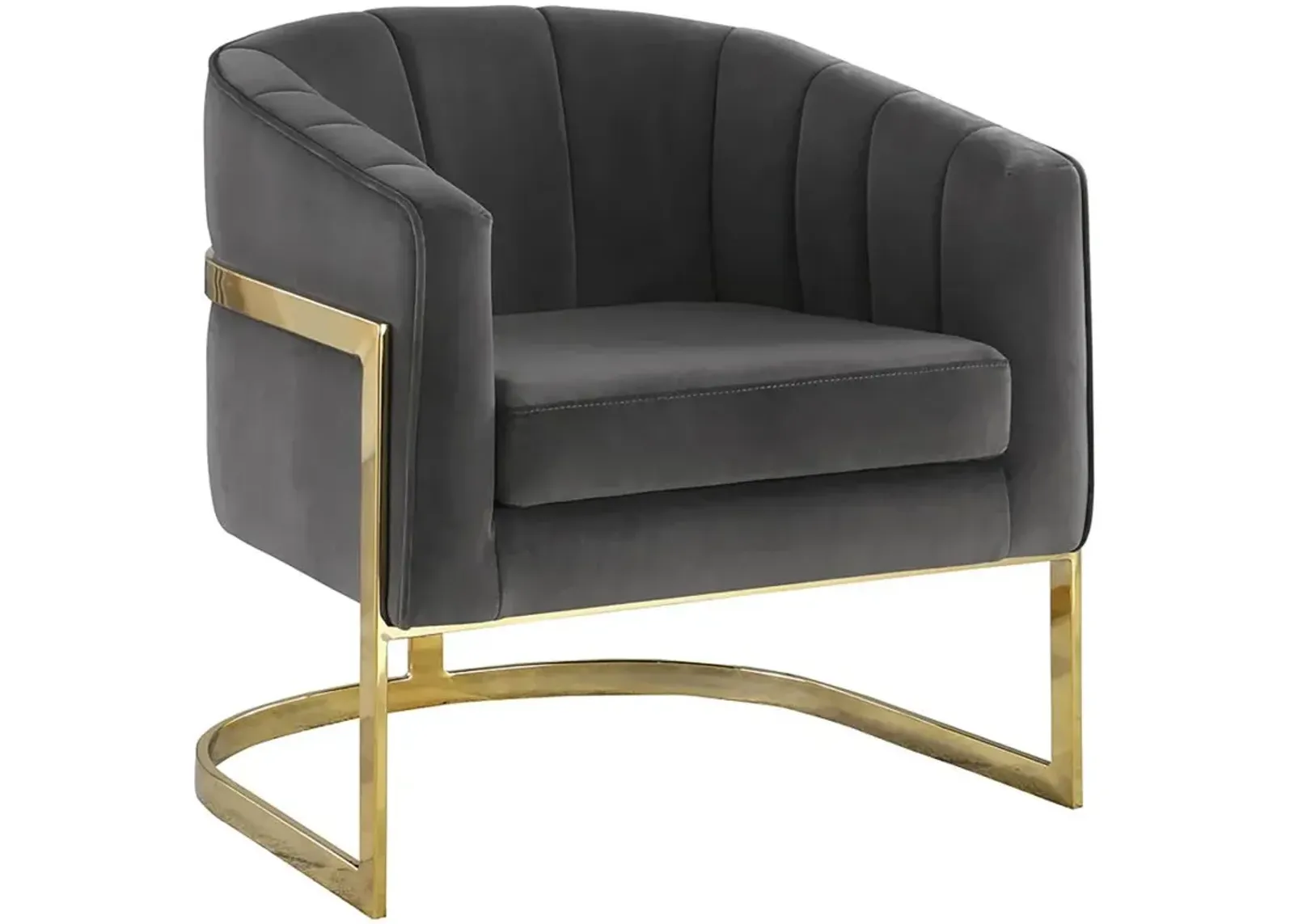 Aaliyah Tufted Barrel Accent Chair Dark Grey And Gold