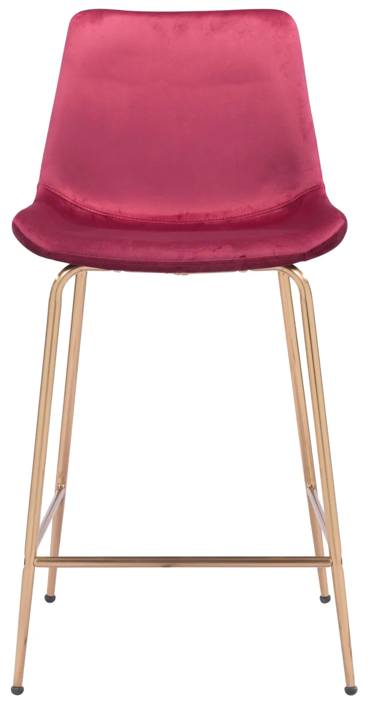 Tony Counter Stool Red & Gold