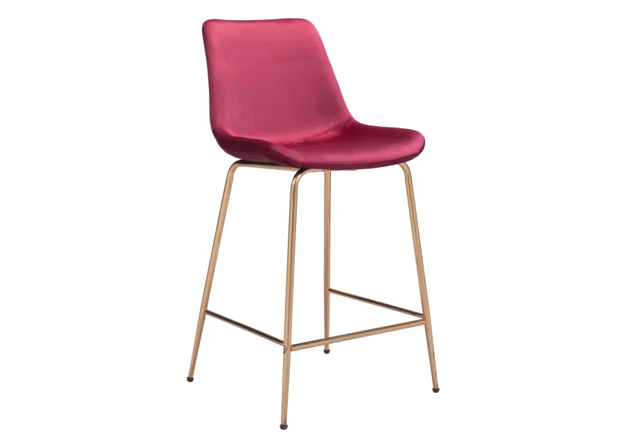 Tony Counter Stool Red & Gold