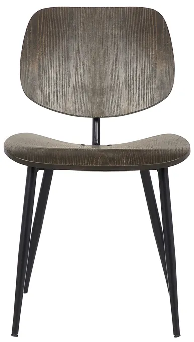 Miki Mid-Century Black Wood Dining Accent Chairs (Set of 2)