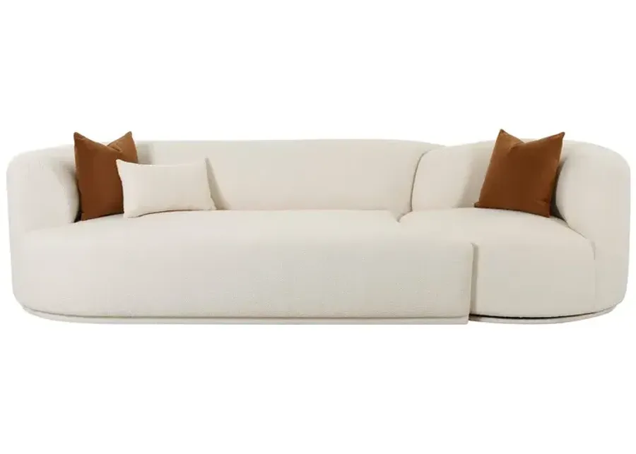 Fickle Cream Boucle 2-Piece Modular LAF Sofa