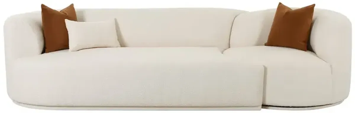 Fickle Cream Boucle 2-Piece Modular LAF Sofa