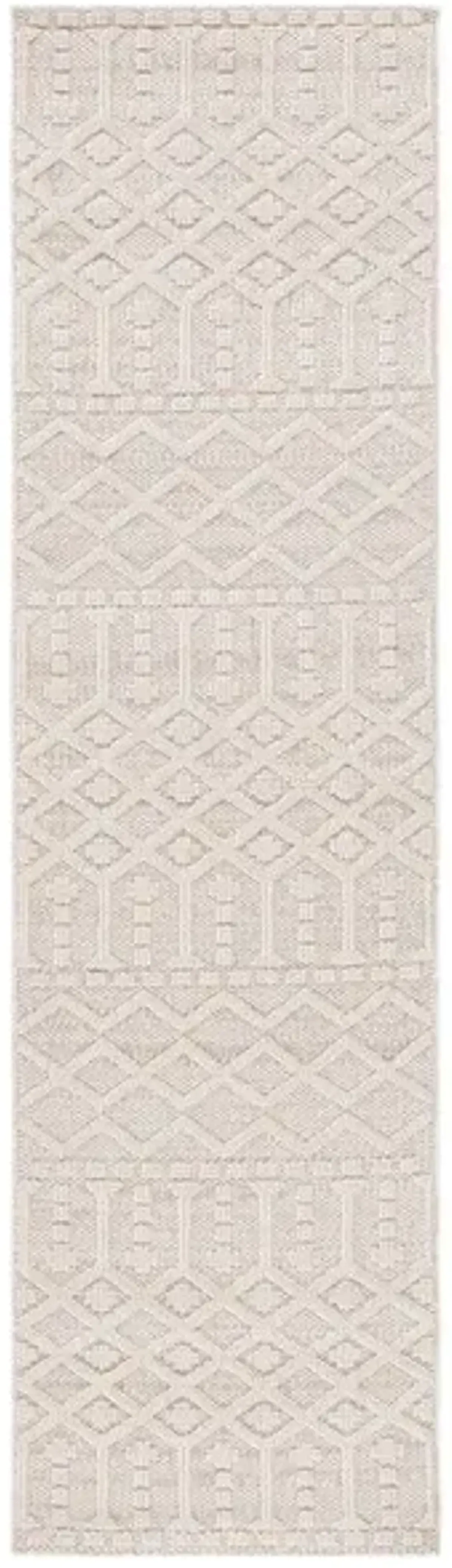 GLOBAL 402 Beige 2'-2' X 8' Runner Rug