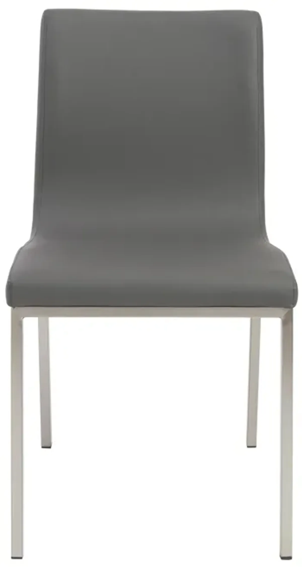 Scott Side Chair in Gray with Brushed Stainless Steel Legs - Set of 2