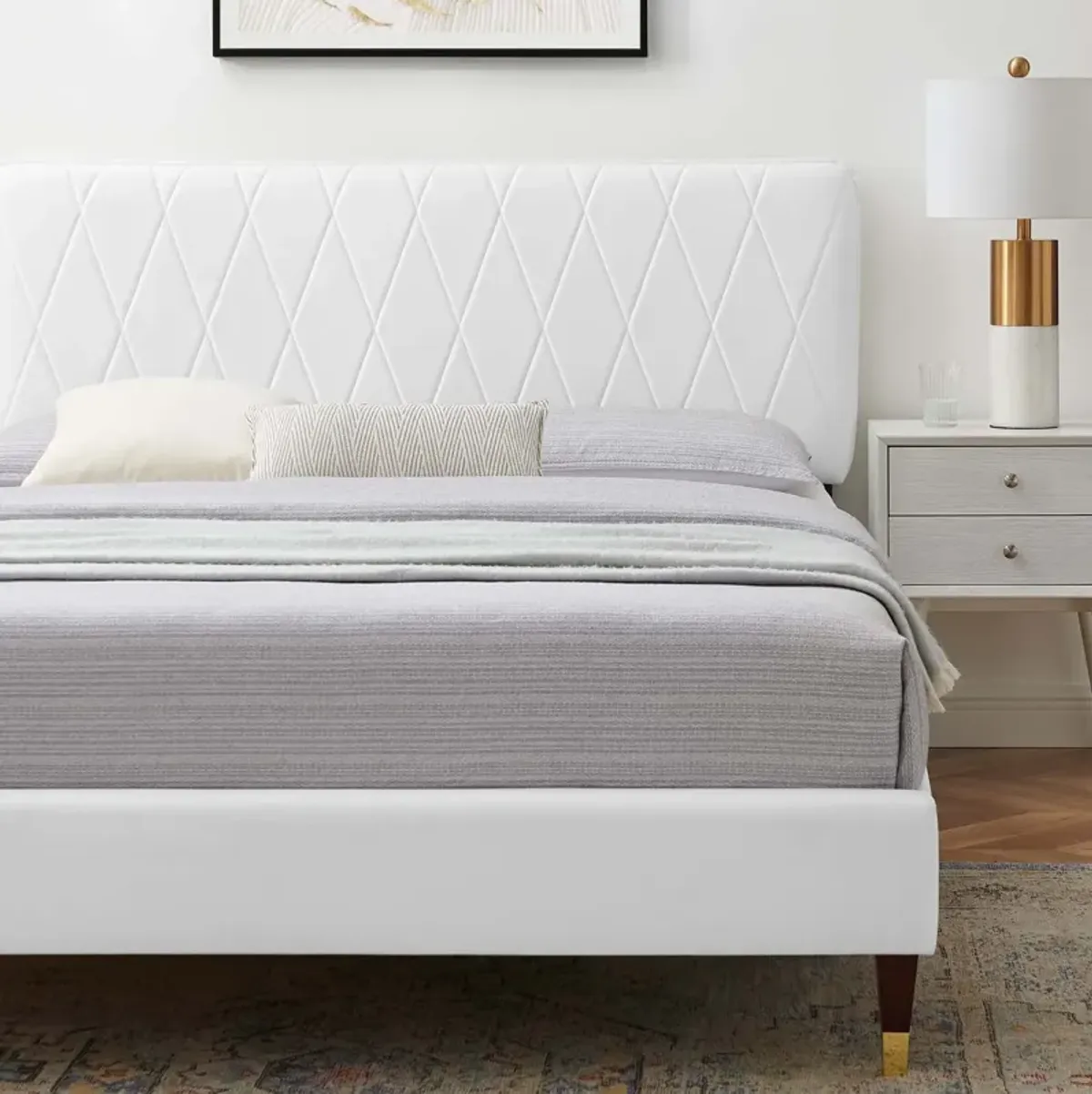 Phillipa Performance Velvet King Platform Bed