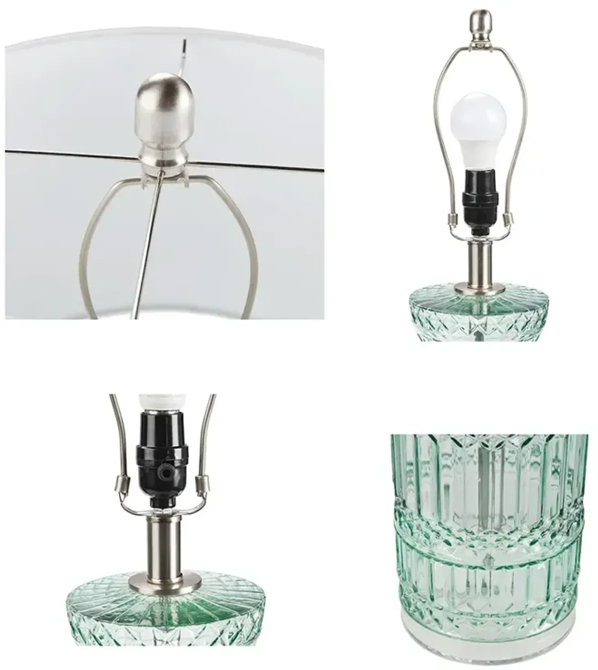 Luxuria Textured Glass and Acrylic Base Table Lamp