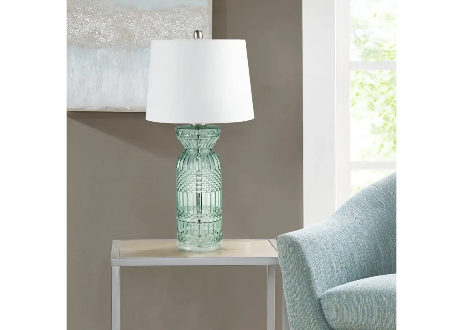 Luxuria Textured Glass and Acrylic Base Table Lamp